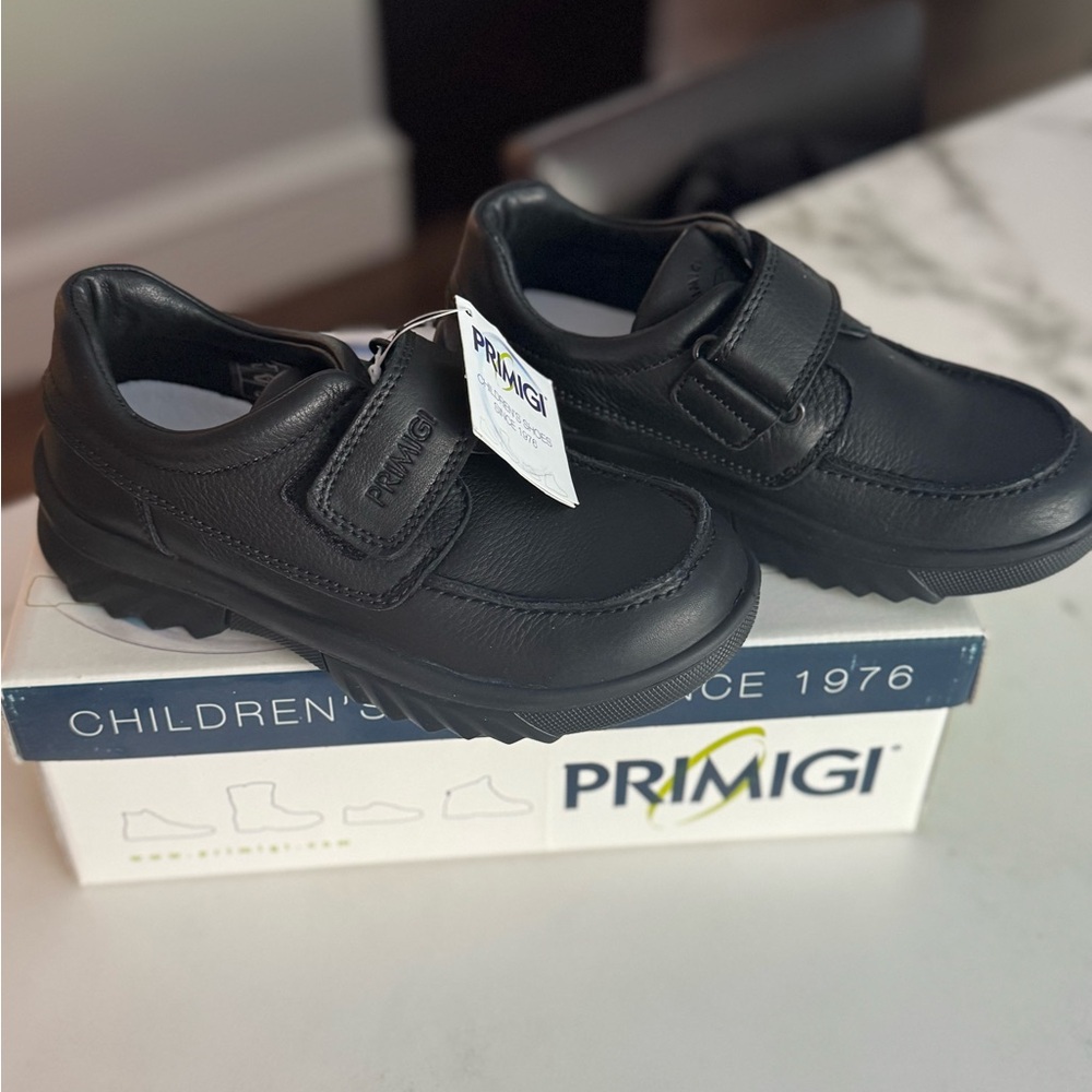 Primigi Black Leather Kids Dress Shoes